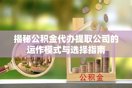 珠山揭秘公积金代办提取公司的运作模式与选择指南